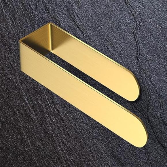 Adhesive Hand Towel Holder, Towel Bars Wall Mounted, Stainless Steel  (8", Gold) - Picture 7 of 7